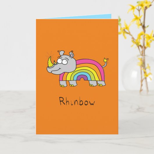 Rhinbow Rainbow Greeting Card Orange Karte (Gelbe Blume)