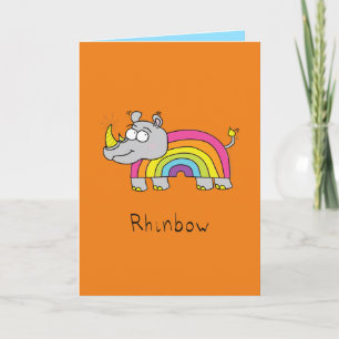 Rhinbow Rainbow Greeting Card Orange Karte