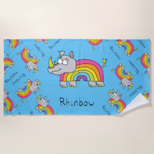 Rhinbow Rhino Rainbow Beach Handtuch