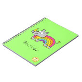 Rhinbow Rhino Rainbow Notebook Grün Notizblock (Linke Seite)