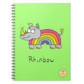Rhinbow Rhino Rainbow Notebook Grün Notizblock (Vorderseite)