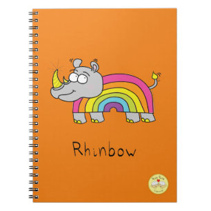 Rhinbow Rhino Rainbow Notebook Orange Notizblock
