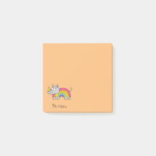 Rhinbow Rhino Rainbow Notes Orange Post-it Klebezettel