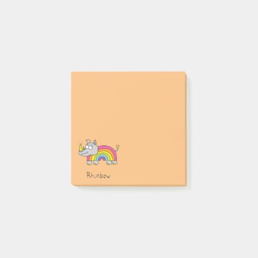 Rhinbow Rhino Rainbow Notes Orange Post-it Klebezettel (Vorderseite)