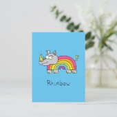 Rhinbow Rhino Rainbow Postkarte (Stehend Vorderseite)