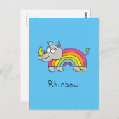 Rhinbow Rhino Rainbow Postkarte (Vorne/Hinten)