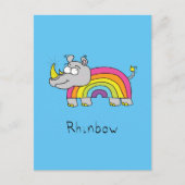 Rhinbow Rhino Rainbow Postkarte (Vorderseite)