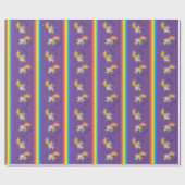 Rhinbow Rhino Rainbow Wrapping Paper Lila Geschenkpapier (Flach)