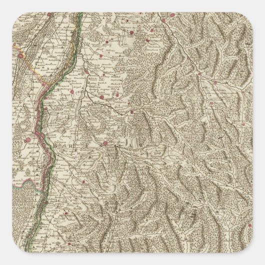 Rhine River Valley Quadratischer Aufkleber (Vorderseite)