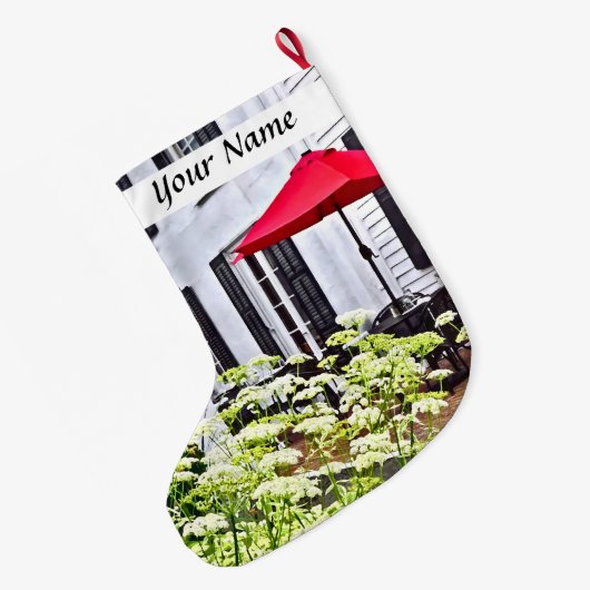 Rhinebeck NY - Außensitzplatz Großer Weihnachtsstrumpf (Rückseite (Hängend))