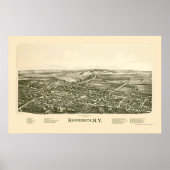 Rhinebeck, NY Panoramic Map - 1890 Poster (Vorne)