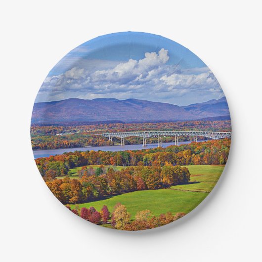 Rhinecliff Bridge im Herbst Pappteller (Vorderseite)