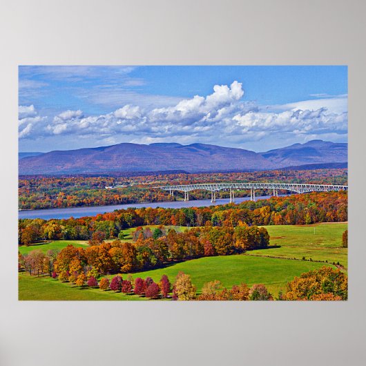 Rhinecliff Bridge im Herbst Poster (Vorne)
