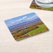 Rhinecliff Bridge im Herbst Rechteckiger Pappuntersetzer (angewinkelt)
