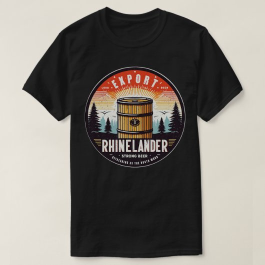 Rhinelander Beer Vintag eingestellt Brauerei T-Shirt (Design vorne)