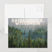 Rhinelander, Wald von Wisconsin, nördlich Postkarte (Vorne/Hinten)