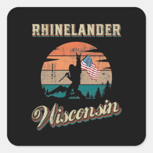 Rhinelander Wisconsin Quadratischer Aufkleber