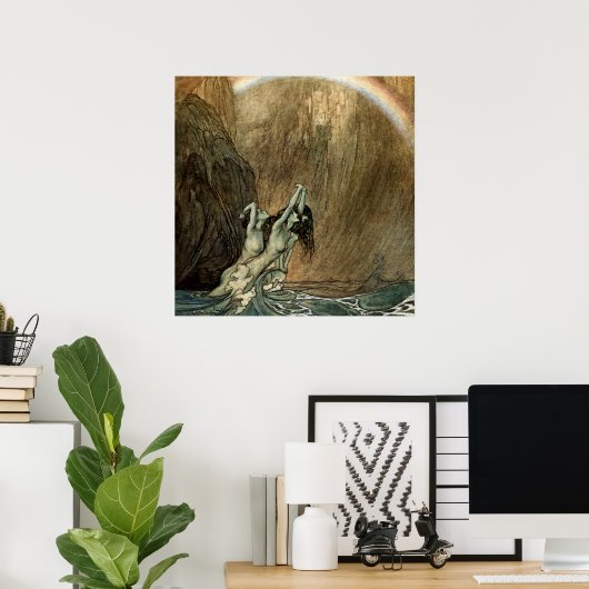 Rhinemaiden von Wagners "Ring" von Arthur Rackham Poster (Heimbüro)