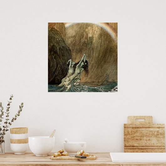 Rhinemaiden von Wagners "Ring" von Arthur Rackham Poster (Küche)
