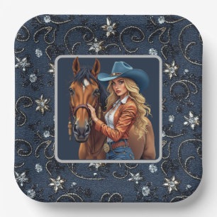 Rhinestone-Cowgirl  Pappteller