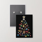 Rhinestone-Launen-Bling-Weihnachtsbaum-Feiertag Button (Vorderseite/Rückseite)