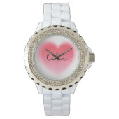 Rhinestone Love Heart Damen Valentins Uhr (Vorderseite)