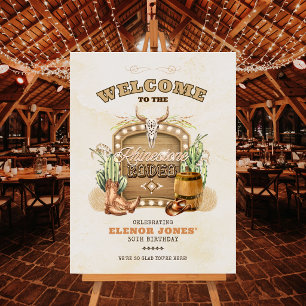 Rhinestone-Rodeo-Geburtstags-Willkommensschild Poster