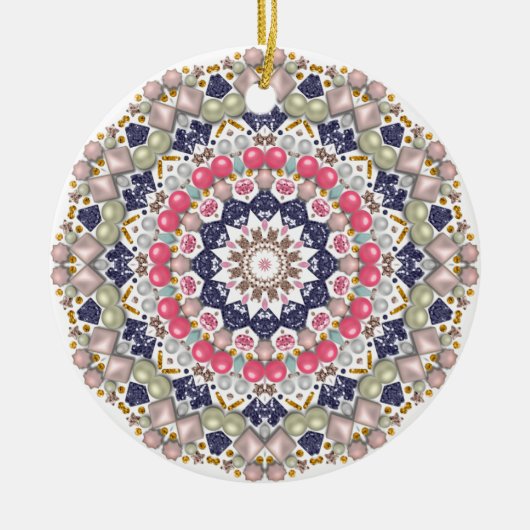 Rhinestone, Sequenzen, Konfetti Keramik Ornament (Vorne)