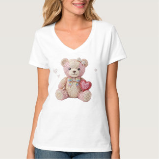 Rhinestone Valentinsbär T-Shirt