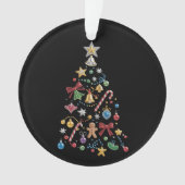 Rhinestone Whimiscal Bling Christmas Tree Holiday Ornament (Vorderseite)