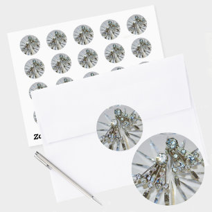 Rhinestones Art Deco Elegant Retro Glamour Runder Aufkleber