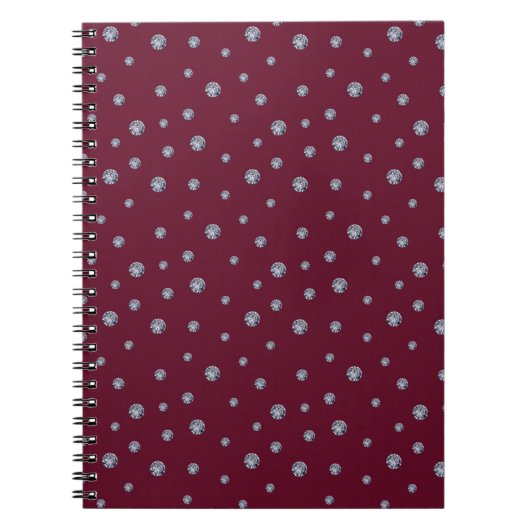 Rhinestones auf dunkelrot notizblock (Vorderseite)