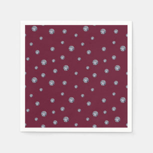 Rhinestones auf dunkelrot serviette