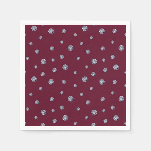 Rhinestones auf dunkelrot serviette (Vorderseite)