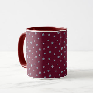 Rhinestones auf dunkelrot tasse