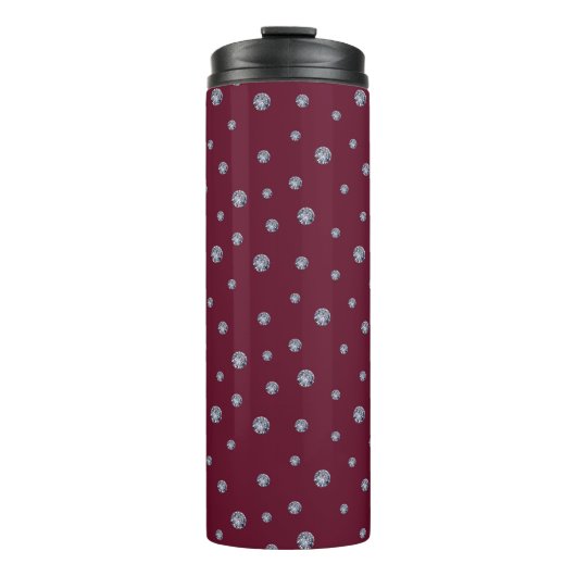Rhinestones auf dunkelrot thermosbecher (Vorderseite)