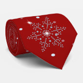 Rhinestones - Diamonds Snowflakes Neck Tie Krawatte (Gerollt)