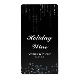 Rhinestones Glitzer Bling Diamant Party Weinetiket