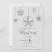 Rhinestones Glitzer Elegante Winter Bling Weihnach Einladung (Vorderseite)