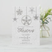Rhinestones Glitzer Elegante Winter Bling Weihnach Einladung (Stehend Vorderseite)