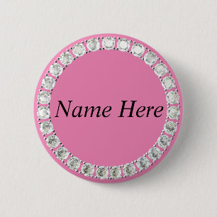 Rhinestones rosa button