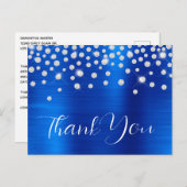 Rhinestones Royal Blue 60. Geburtstag Vielen Dank Postkarte (Vorne/Hinten)