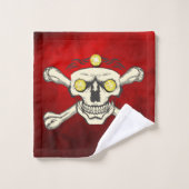 Rhinestones Skull & Crossbones Badezimmer Handtuch Badhandtuch Set (Waschlappen)