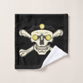 Rhinestones Skull & Crossbones Badezimmer Handtuch Badhandtuch Set (Waschlappen)