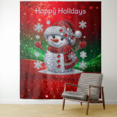 Rhinestones Snowman Holiday Backdrop Wandteppich (Beispiel)