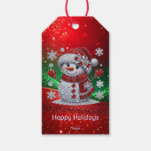 Rhinestones Snowman Holiday Gift Tag Geschenkanhänger (Vorderseite)