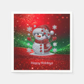 Rhinestones Snowman Holiday Napkin Serviette (Vorderseite)
