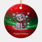 Rhinestones Snowman Holiday Ornament (Vorne)