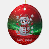 Rhinestones Snowman Holiday Ornament (Links)