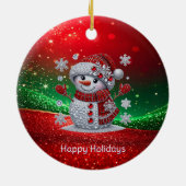 Rhinestones Snowman Holiday Ornament (Hinten)